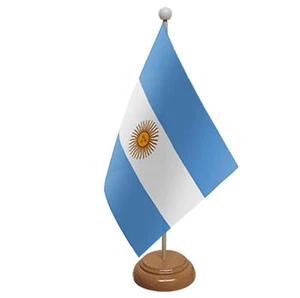 ARGENTINA TABLE FLAG 9"X6" WITH WOODEN BASE FLAGS - Imagen 1 de 1