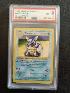 1999 Pokemon Wartortle 1st Edition Shadowless 42/102 PSA 6 EX-MT - Foto 1 di 3