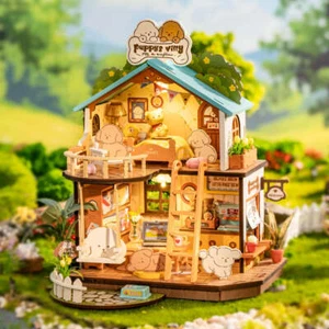 Rolife DIY Miniature House Puppy's Cozy Villa Dollhouse Toy Xams Kid Gifts - Picture 1 of 5