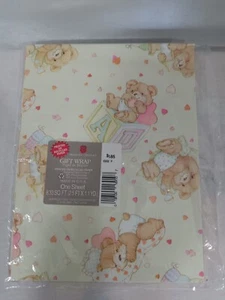 VTNG American Greetings Gift Wrap Baby Shower 1 Sheet Of 30X20 MOVIE PROP  - Picture 1 of 2