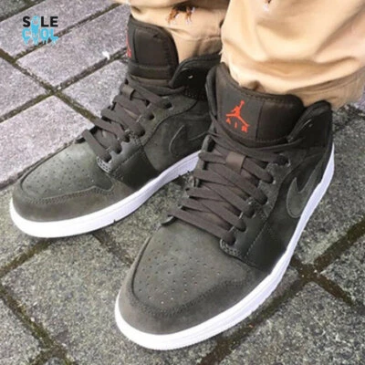 耐克 Air Jordan 1 AJ1 复古男式绿色运动鞋 554724-302 — 第 1/4 张图片