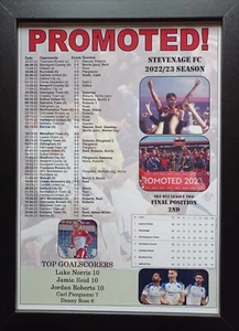 Stevenage FC 2023 League Two runners-up - Stevenage promoted - souvenir print - Picture 1 of 5