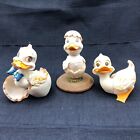 Duck Babies Figurines.Set of 3. Made in Italy Two Hatching One hatched Porcelain