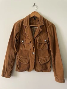 Burn n Violet Tan Brown Corduroy Jacket Size 2 Fit AU 8-10 - Picture 1 of 7
