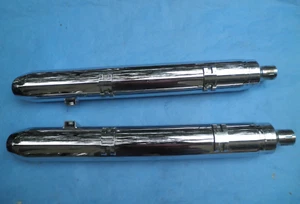21-25 INDIAN OEM CHALLENGER/ROADMASTER CHROME SLIP ON EXHAUST MUFFLERS - Picture 1 of 8