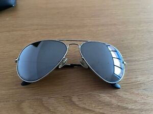 Ray Ban Mirrored Aviator Sunglasses Large