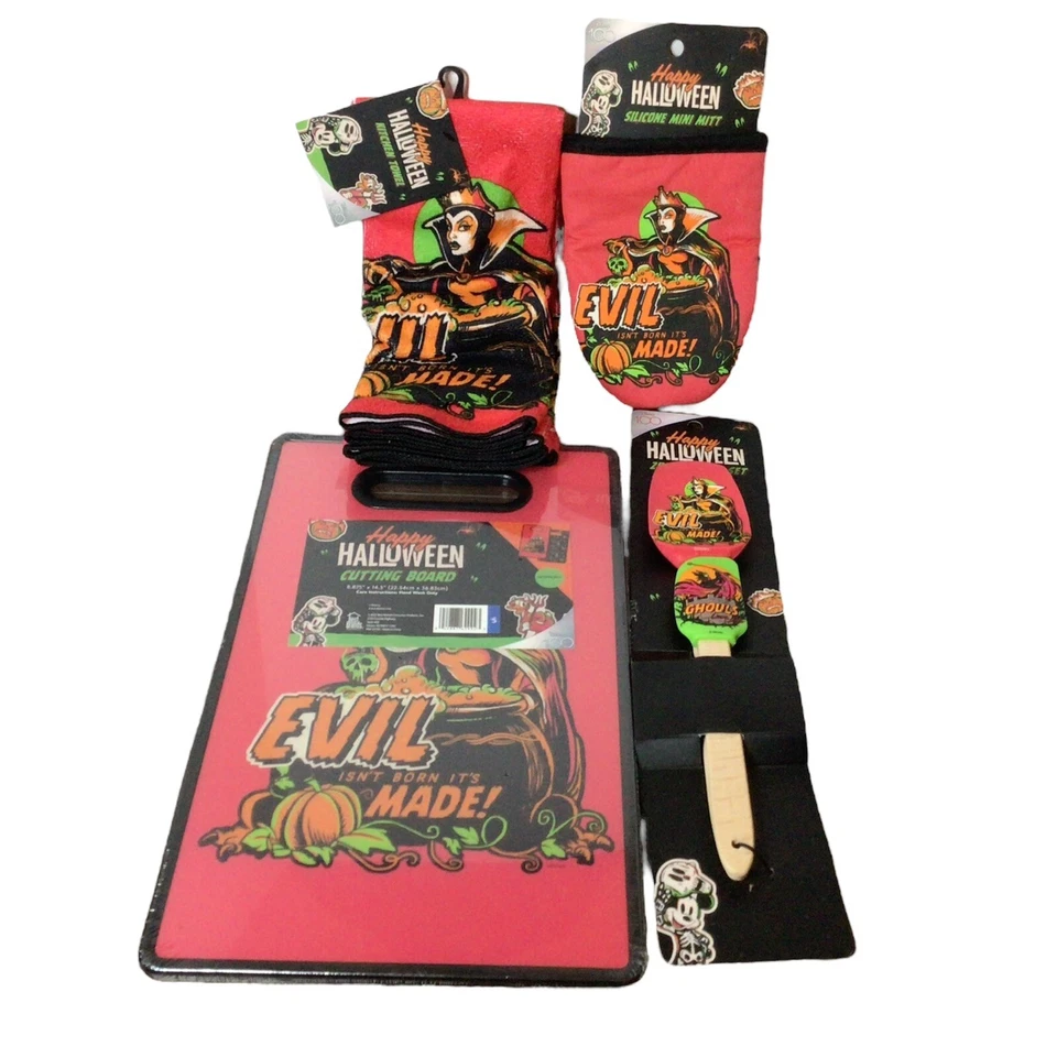 Disney 100 Halloween "Evil Isn’t Born It’s Made" Evil Queen Kitchen Towels 15x25