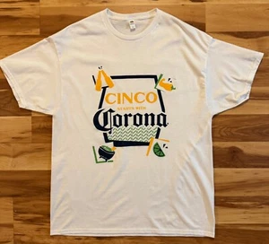 T-shirt Corona Beer Cinco De Mayo bianca XL Cerveza messicano lime cheers party - Foto 1 di 4