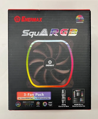 Enermax SquARGB 3-Fan Pack/1x RGB Control Box (UCSQARGB12P-BP3) - Image 1 of 4