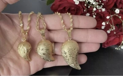 Mandelförmige Anhänger Kolye 22 Ayar Altin Kaplama 22k vergoldet Gold Kette - Bild 1 von 3