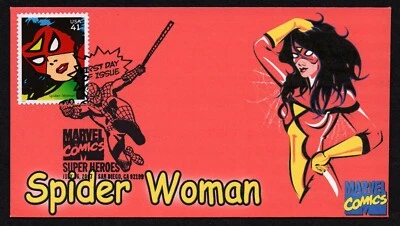 USA, SCOTT # 4159-G, ILLUSTRATED FDC COVER 2007 SPIDER WOMAN, FROM MARVEL COMICS - Image 1 of 2