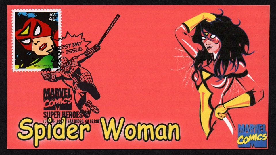 USA, SCOTT # 4159-G, ILLUSTRATED FDC COVER 2007 SPIDER WOMAN, FROM MARVEL COMICS - Image 1 of 2