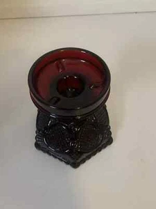 Vintage AVON Cape Cod Ruby Red Glass Candy Dish/Reversed Candle Holder 4.5" Nice - Picture 1 of 9
