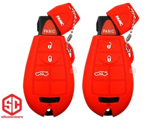 2x New Key Fob Remote Fobik Silicone Cover Fit / For Chrysler Dodge Jeep.. - Picture 1 of 2