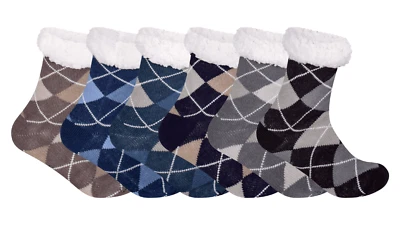 AUSH Men's Fluffy Slipper Socks Tog, Soft, Warm, Cozy Winter, Size 6-11 UK - Image 1 of 4