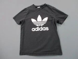 Adidas Shirt Herren mittelschwarz Rundhalsausschnitt kurzärmeliger Pullover großes Kleeblatt Logo - Bild 1 von 11