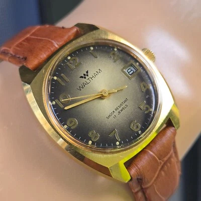 Vintage WALTHAM men's manual wind watch PUW 661s 17Jewels Date Germany 1970s - Image 1 of 4