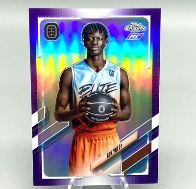 2021-22 Kok Yat Topps Chrome OTE Overtime Elite Purple Refractor /299  Rookie - Image 1 of 4