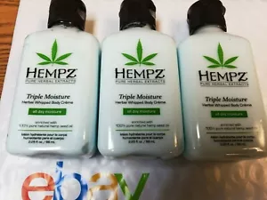 3X Hempz Triple Moisture Herbal Whipped Body Moisturizer 2.25oz Trvl Sz Lot of 3 - Picture 1 of 1