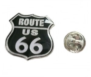 Anstecker Pin Button Metall US Route 66 schwarz