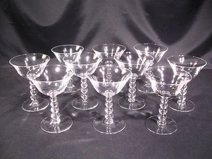 Imperial Glass Candlewick Clear Stem 3400 Champagne/Tall Sherbet Group of 10 - Picture 1 of 12
