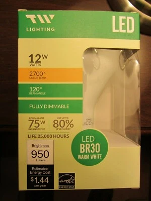 TW Lighting LED BR30 Warm White 12W 950 Lumens 2700K Dimmable Bulb - Image 1 of 3