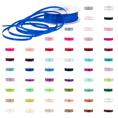 3mm Rolle Satinband 50m Schleifenband Geschenkband Dekoband Schmales Stoffband - Bild 1 von 4