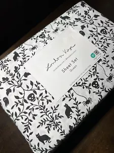 LONDON KAYE Spooky Vines HALLOWEEN QUEEN Sheet Set Black Cats NEW!!! Cute! - Picture 1 of 5