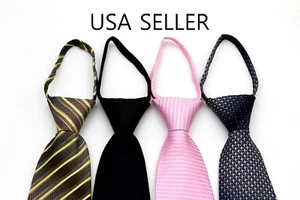 Corbata de negocios formal para boda fiesta con cremallera de moda para hombres (vendedor de EE. UU.) - Imagen 1 de 29