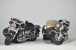 13cm MOTORCYCLE WITH SIDECAR MODELS - Set of 2 - VINTAGE BIKER'S GIFT - RETRO - Picture 1 of 11