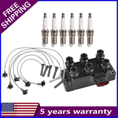 Ignition Coil Pack 6 Spark Plugs with Wire For 2005-10 Ford Mustang 90-11 Ranger - Image 1 of 4