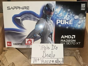 Sapphire PURE AMD Radeon RX 9070 XT 16GB GDDR6 - NEW, SEALED, RECEIPT INCLUDED - Picture 1 of 4