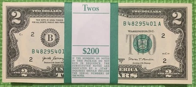 100 2017A $2 Uncirculated Notes in Sequential Serial # Order - BEP NYC $200FV - Image 1 of 2