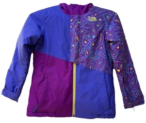 The North Face HyVent Girls Sz Med 10-12 Jacket Purple Pink Yellow Pre-owned - Picture 1 of 19