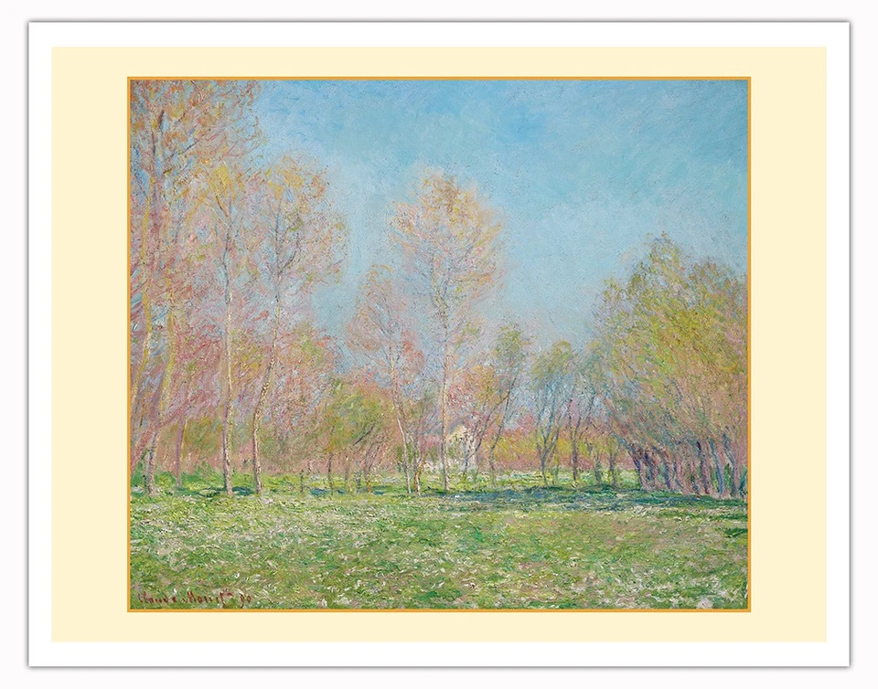 Primavera em Giverny França - De uma pintura colorida original por Claude Monet 1890 - Imagem 1 de 1