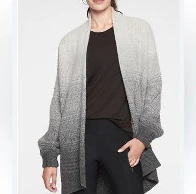 Cárdigan Athleta Mujer Lana Cachemira Ombré Envolvente Talla Extra Pequeño Gris/Blanco  Foto 1 de 4