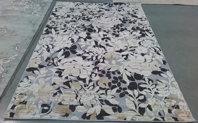 IVORY / CHARCOAL 6'-0" x 9'-0" Back Stain Rug Reduced Price 1172781606 CBN672A-6 - Image 1 of 4