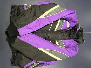 CHOKO Purple Black Silver Snowmobile Jacket Sz Med Sherpa Made Canada Bear Logo - Bild 1 von 15