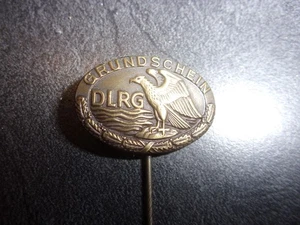 ORIGINAL WW2 GERMAN STICKPIN LAPEL BADGE GRUNDSHEIN DLRG gold AWARD LIFESAVING - Imagen 1 de 2