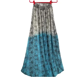 New Women High Low Ombre Maxi Skirt W/ Snakeskin Print Lightweight Flowy Elastic - Picture 1 of 14