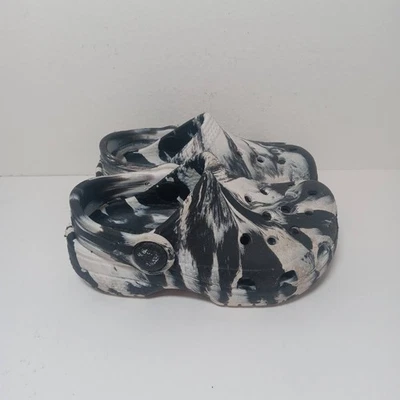 Crocs Shoes Size 6C Toddler Classic Black/White Marbled Clogs 207002 - Image 1 of 4