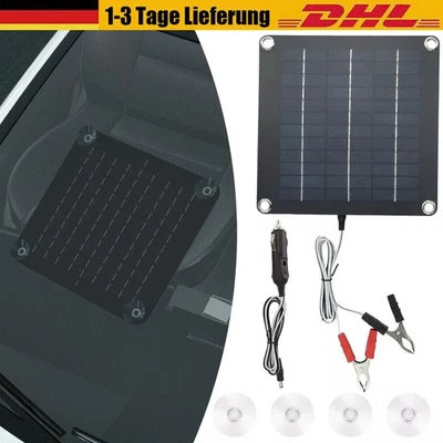 12V 30W Solar Autobatterie Ladegerät, Solarmodul Erhaltungsladung Solarpanel - Bild 1 von 4