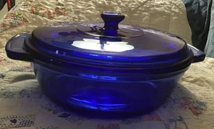 Anchor Hocking Glas Kobaltblau Auflaufform 2 Quart 9" mit Deckel Geschirr - Bild 1 von 4