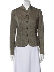 Vintage Ralph Lauren Blazer Gr. 8 Fischgrät Tweed Reitsport Preppy Seide Leinen Wolle - Bild 1 von 7