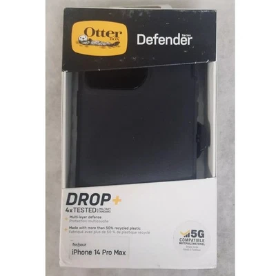 OtterBox Defender Case with Holster Case for iPhone 14 Pro Max, Black Case