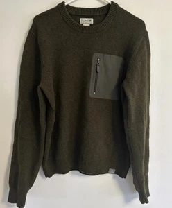 L.L.Bean Maine Guide Merino Wool Sweater Hunting Outdoorsman Green Men's M-Reg - Picture 1 of 12