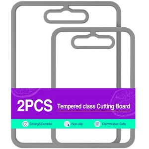 Cutting Board,Glass Cutting Boards for Kitchen Set of 2,Clear Chopping Board ... - Foto 1 di 1