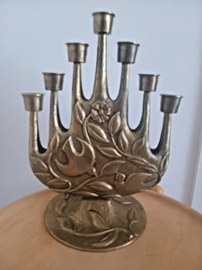 AMADEO Messing Kerzenständer 7-flammig • 7,8 kg • 39 cm • Sandguss • 60er - 70er - Bild 1 von 12