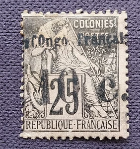 Timbre Colonies françaises  Congo  N° 5 neuf * sans gomme C: 400 € signé Brun - Picture 1 of 2
