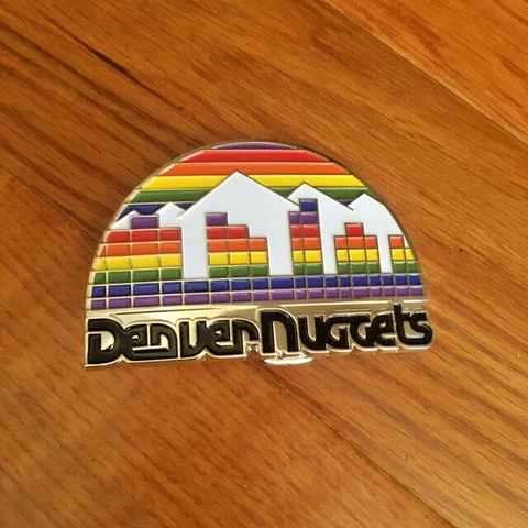 Vintage Denver Nuggets Belt Buckle Rainbow Skyline Logo | NWOT Cover